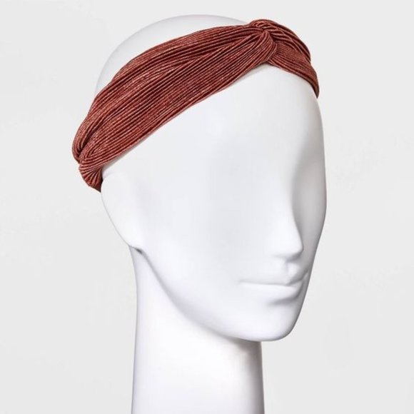 Pleated Velvet Headwrap - A New Day in Brown - Picture 1 of 2